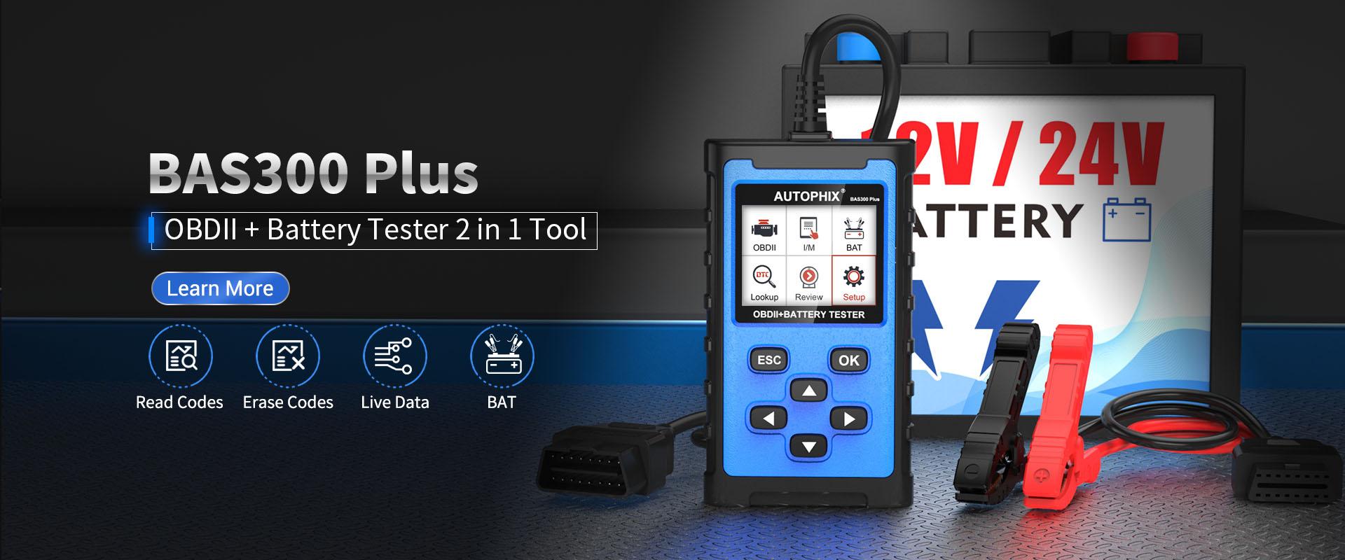 AUTOPHIX BAS300 PLUS-OBDII + Battery Tester 2 in 1 Tool